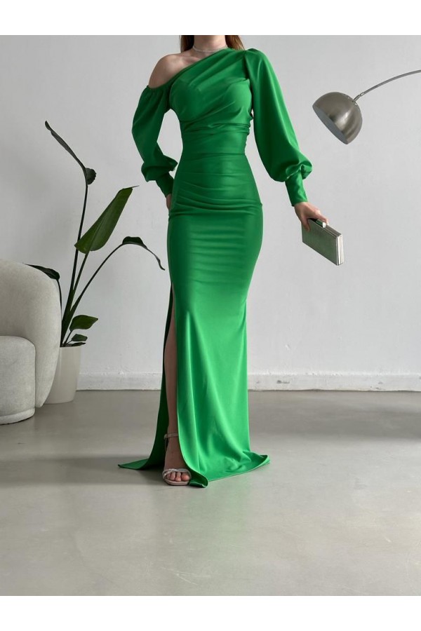 119167 зеленый Вечернее платье