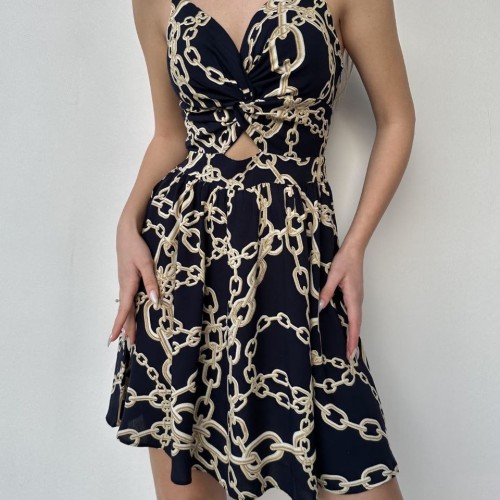 119215 TOPTAN DESENLİ ELBİSE toptan bayan giyim