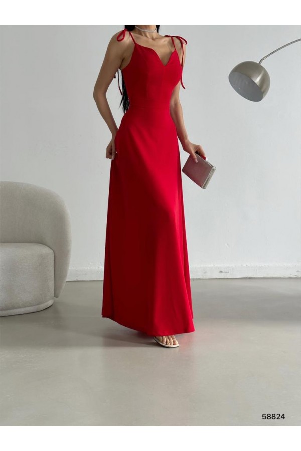 119255 red Evening dress