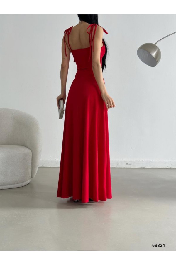 119255 red Evening dress