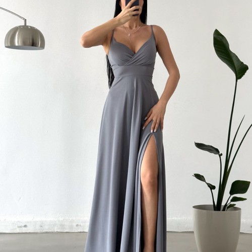 119261 TOPTAN GRİ ABİYE toptan bayan giyim