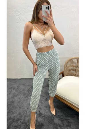 119915 patterned TROUSERS