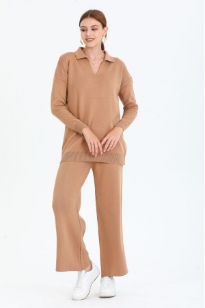 123291 camel Pants suit