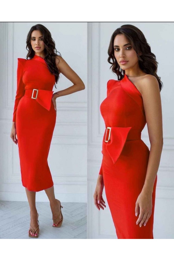 138918 أحمر فستان