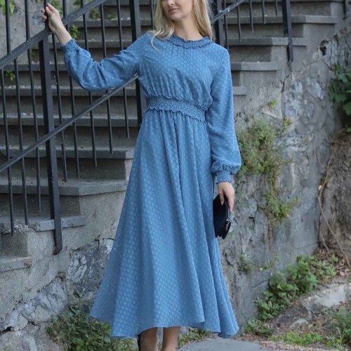 141665 TOPTAN MAVİ ELBİSE 141665 TOPTAN MAVİ ELBİSE toptan bayan giyim