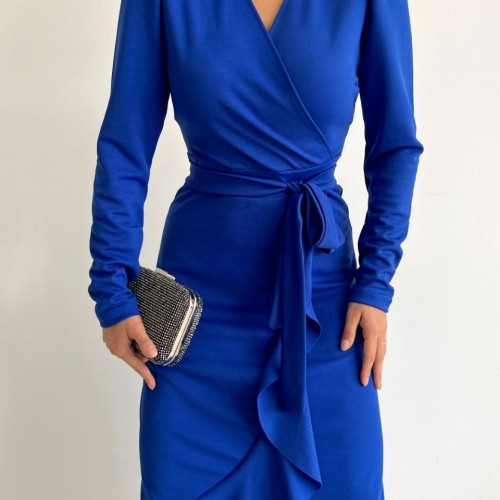 141944 TOPTAN SAKS ELBİSE toptan bayan giyim