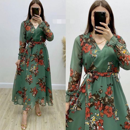 142025 TOPTAN DESENLİ ELBİSE toptan bayan giyim