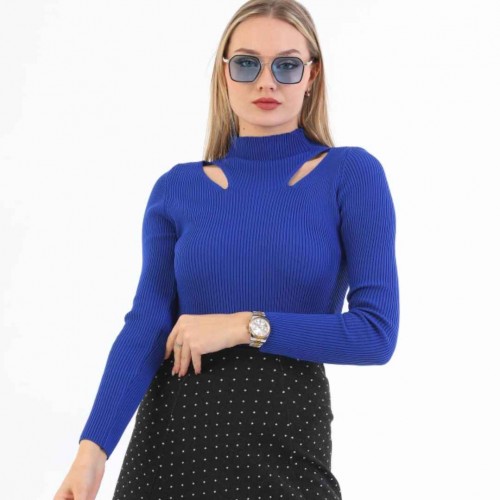 142284 TOPTAN SAKS BLUZ toptan bayan giyim