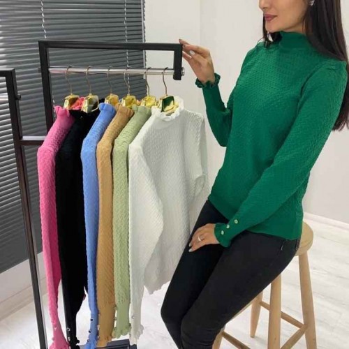 142813 TOPTAN SİYAH BLUZ toptan bayan giyim