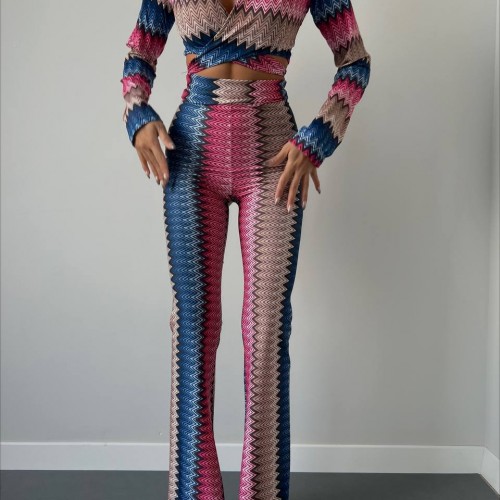 143121 TOPTAN DESENLİ PANTOLON TAKIM toptan bayan giyim