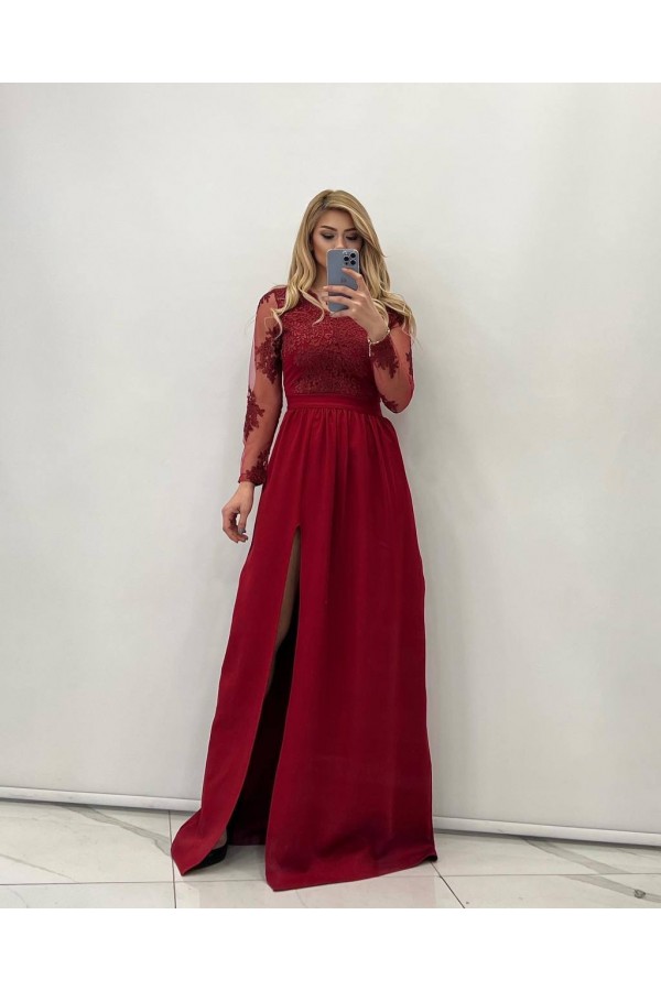 143573 burgundy Evening dress