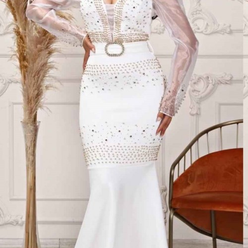 143845 TOPTAN BEYAZ ELBİSE toptan bayan giyim