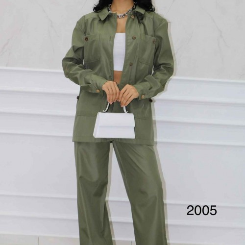 143848 TOPTAN HAKİ PANTOLON TAKIM toptan bayan giyim