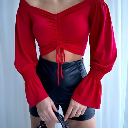 143977 TOPTAN KIRMIZI BLUZ 143977 TOPTAN KIRMIZI BLUZ toptan bayan giyim