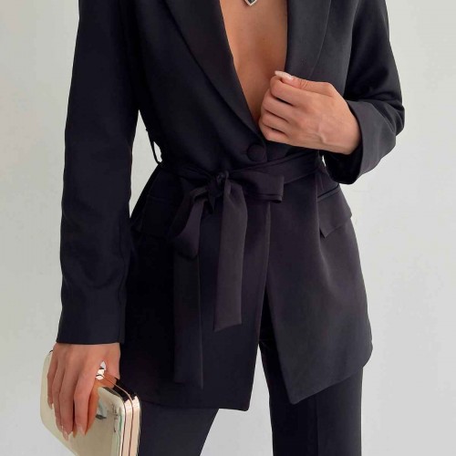 144248 TOPTAN SİYAH PANTOLON TAKIM toptan bayan giyim