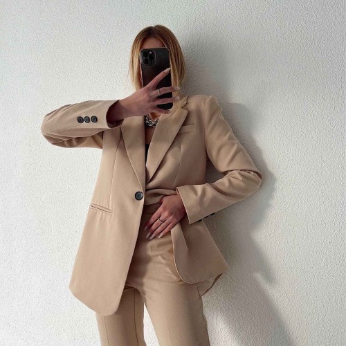 144263 TOPTAN BEJ PANTOLON TAKIM toptan bayan giyim