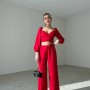 145144 TOPTAN KIRMIZI PANTOLON TAKIM toptan bayan giyim