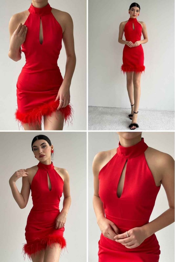146316 أحمر فستان