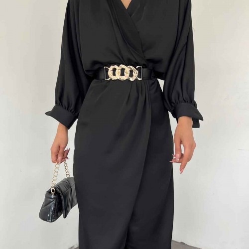 146647 TOPTAN SİYAH ELBİSE toptan bayan giyim