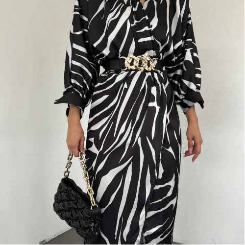 146649 TOPTAN DESENLİ ELBİSE toptan bayan giyim