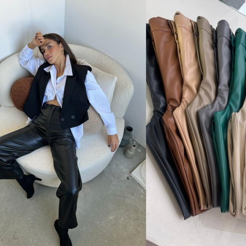 146688 TOPTAN KREM PANTOLON toptan bayan giyim