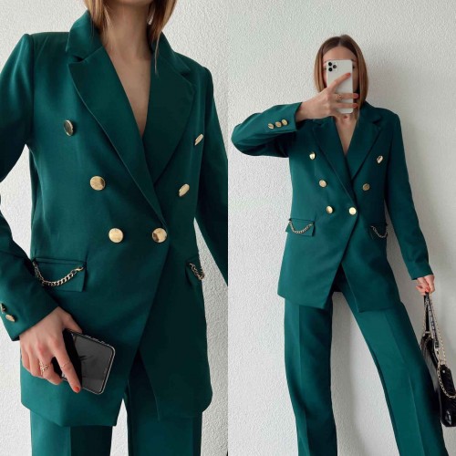 146902 TOPTAN ZÜMRÜT YEŞİL PANTOLON TAKIM 146902 TOPTAN ZÜMRÜT YEŞİL PANTOLON TAKIM toptan bayan giyim