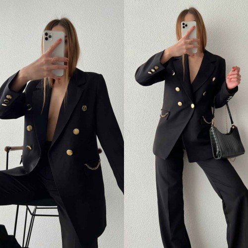 146909 TOPTAN SİYAH PANTOLON TAKIM 146909 TOPTAN SİYAH PANTOLON TAKIM toptan bayan giyim