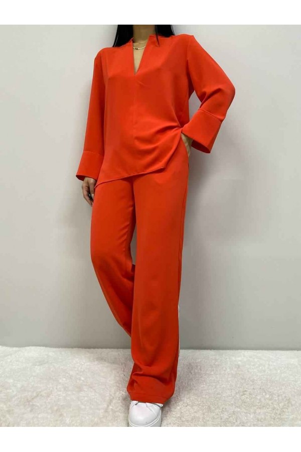 146965 orange Pants suit