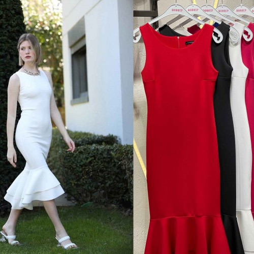 147061 TOPTAN SAKS ELBİSE toptan bayan giyim