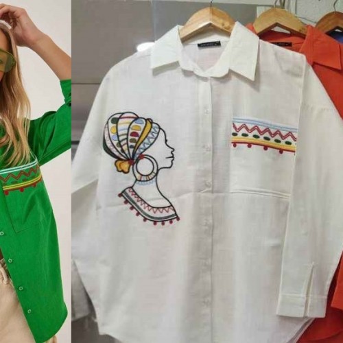 147074 TOPTAN SAKS GÖMLEK toptan bayan giyim