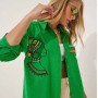 147076 TOPTAN YEŞİL GÖMLEK toptan bayan giyim