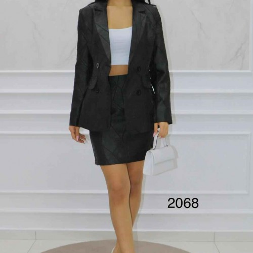 147451 TOPTAN SİYAH ETEK TAKIM toptan bayan giyim