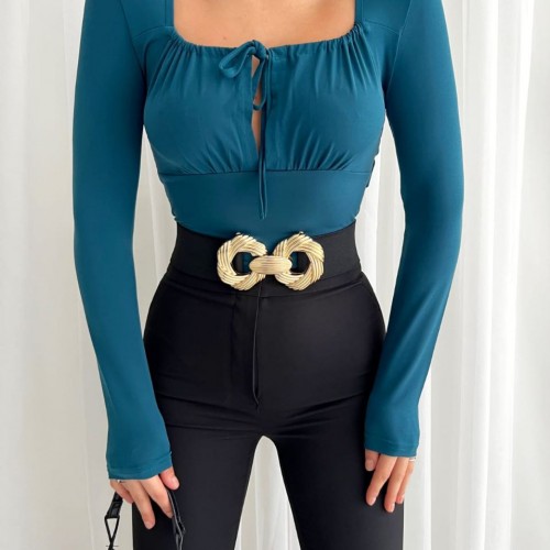 147976 TOPTAN PETROL BLUZ toptan bayan giyim