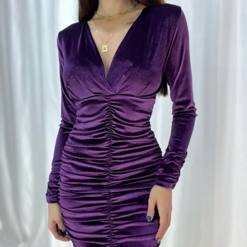 148006 TOPTAN MOR ELBİSE toptan bayan giyim