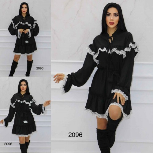 148396 TOPTAN SİYAH ELBİSE toptan bayan giyim