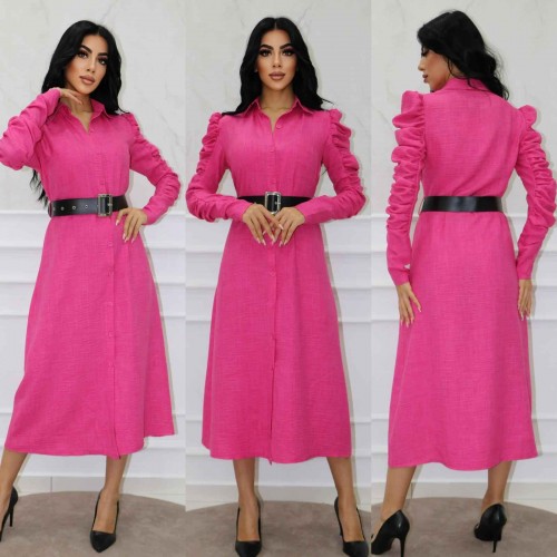 148404 TOPTAN PEMBE ELBİSE toptan bayan giyim