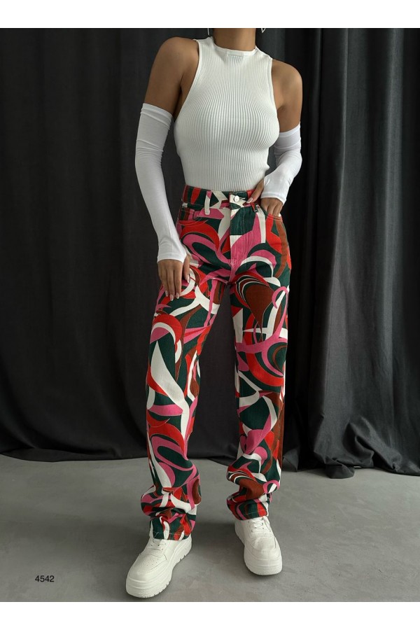 148521 patterned TROUSERS