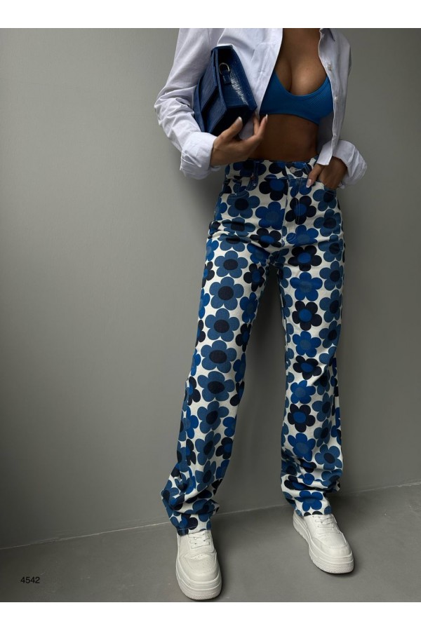 148523 patterned TROUSERS