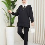 148747 TOPTAN SİYAH PANTOLON TAKIM 148747 TOPTAN SİYAH PANTOLON TAKIM toptan bayan giyim