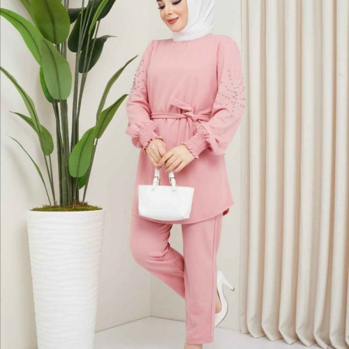 148749 TOPTAN PUDRA PANTOLON TAKIM toptan bayan giyim