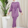 148752 TOPTAN LİLA PANTOLON TAKIM 148752 TOPTAN LİLA PANTOLON TAKIM toptan bayan giyim