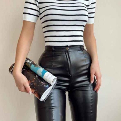 148954 TOPTAN ÇİZGİLİ BLUZ toptan bayan giyim