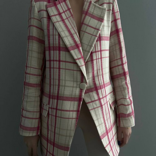 149236 TOPTAN ÇİZGİLİ CEKET toptan bayan giyim