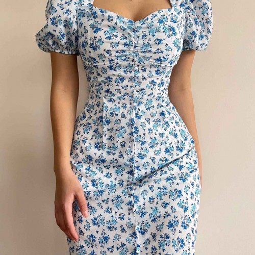 150325 TOPTAN DESENLİ ELBİSE toptan bayan giyim