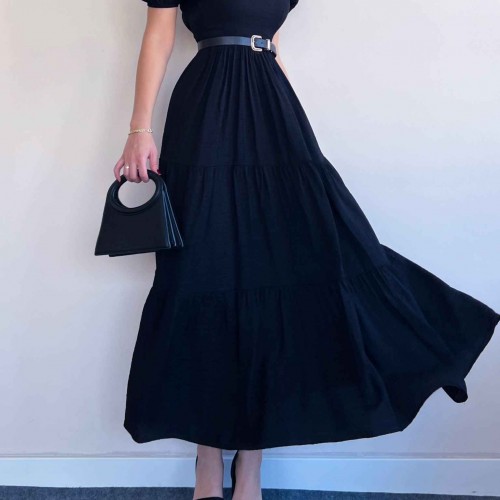 150336 TOPTAN SİYAH ELBİSE toptan bayan giyim