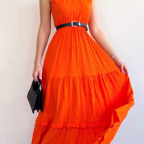 150352 TOPTAN TURUNCU ELBİSE 150352 TOPTAN TURUNCU ELBİSE toptan bayan giyim