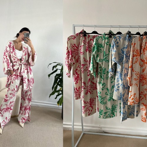 150535 TOPTAN TURUNCU PANTOLON TAKIM toptan bayan giyim