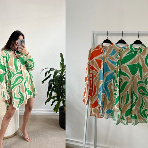 150536 TOPTAN TURUNCU GÖMLEK toptan bayan giyim