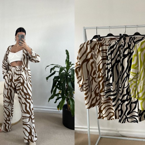 150561 TOPTAN FISTIK YEŞİLİ PANTOLON TAKIM toptan bayan giyim