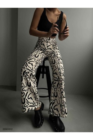 150586 patterned TROUSERS
